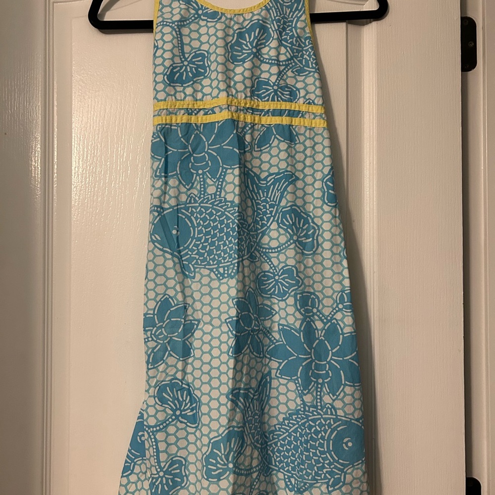 Lilly Pulitzer Blue and Yellow One Piece Dress with A-Line Style